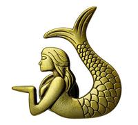 Homeponnew Pomelli a sirena per cassetti in oro, argento, bronzo antico, peltro, nero opaco, maniglia decorativa a fragola in lega di zinco per cucina, bagno, mobili, 50 mm