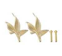 Homeponnew Pomelli floreali per cassetti da cucina, 61 mm, in lega di zinco, con finitura bronzo antico e oro, confezione da 2