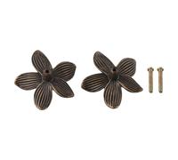 Homeponnew Pomelli floreali per cassetti da cucina, 61 mm, in lega di zinco, con finitura bronzo antico e oro, confezione da 2