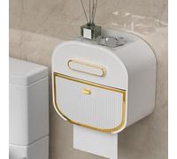 Homeponnew Porta carta igienica multiuso senza punzonatura e scatola per fazzoletti per cucina e bagno, realizzato in resistente materiale PS+ABS