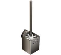 Homeponnew Porta scopino a ventosa per WC, strumento di pulizia da parete con vassoio antigoccia e design ventilato, grigio canna di fucile