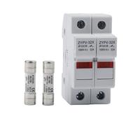 Homeponnew Portafusibile 2P per pannelli solari 1000V DC con indicatore LED, compatibile con 10 x 38 mm, montaggio su guida DIN da 35 mm, conforme IEC 60269-6 per sistemi fotovoltaici