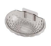 Homeponnew Portasapone da parete per doccia, in acrilico ABS, con drenaggio, installazione senza trapano, resistente all'olio e impermeabile, blu, grigio, caffè, trasparente