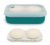 Homeponnew Portasapone da viaggio in silicone, contenitore per sapone a prova di perdite, con drenaggio per shampoo per bar e sapone solido, campeggio, palestra e bagno, verde