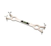 Homeponnew Posizionatore per doccia con strumento di livellamento integrato, supporto per valvola di miscelazione in acciaio inox per installazione a parete regolabile precisa, argento, 24 cm