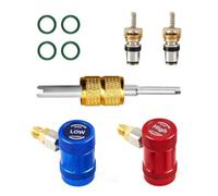 Homeponnew R1234yf Kit adattatore connettore rapido con interfaccia maschio da 1/4" per ricarica AC, diagnostica, recupero ed evacuazione, include accoppiatori, rimozione nucleo valvola, nuclei e