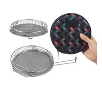 Homeponnew Rostiera da campeggio in acciaio inox per mini arrosto, separabile superiore e inferiore, griglia resistente al calore, griglia portatile per barbecue per picnic all'aperto ed escursionismo