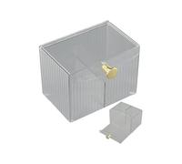 Homeponnew Scatola organizer per trucchi in plastica trasparente con coperchio ribaltabile, 2 griglie per palline di cotone e tamponi cosmetici