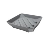 Homeponnew Scolapiatti in silicone per lavello da cucina, cestello filtro acqua quadrato con base autodrenante, 26 x 26 x 4,5 cm, nero/grigio/beige (grigio)