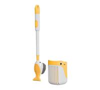 Homeponnew Scopino per WC in silicone con supporto ad asciugatura rapida per una facile pulizia, lavasciuga bagno a parete con stantuffo, vassoio antigoccia con base ventilata, 41 cm, giallo (giallo)