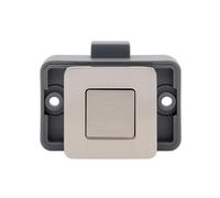 Homeponnew Serratura a pulsante per porte di armadi, in lega di zinco per camper e furgoni con funzione maniglia, finitura spazzolata, serratura per armadio camper compatibile con roulotte, yacht