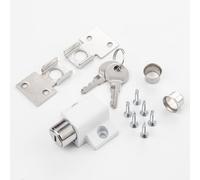 Homeponnew Serratura scorrevole in lega di alluminio per porte e finestre, serratura di sicurezza per bambini con 2 chiavi, 40 x 25 x 19 mm, distanza morsetto 2-10 mm, senza foratura richiesta