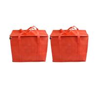 Homeponnew Set di 2 borse termiche isolate per la spesa, 35 l, borsa termica pieghevole per cibo, picnic, gite in spiaggia, colore rosso, con piastra di base