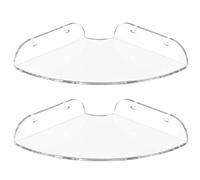 Homeponnew Set di 2 mensole angolari galleggianti in acrilico trasparente, organizer salvaspazio da parete per bagno, cucina, soggiorno, trasparenza