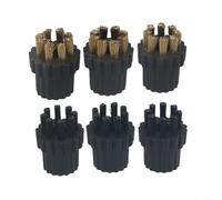 Homeponnew Set di 6 testine di ricambio per pulitore a vapore, in ottone, in nylon, compatibili con X5, X500, X700, pulitori a vapore per cucina, forno, grill, pulizia profonda, 4,1 x 3,2 cm
