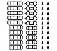 Homeponnew Set di cinghie in silicone per luci da bicicletta, con ganci per torcia, 35 pezzi/40 pezzi, bande di montaggio in gomma compatibili con fanali posteriori e altoparlanti, colore nero