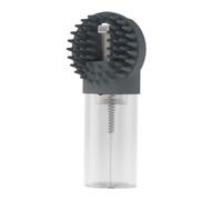 Homeponnew Spazzola da bagno in silicone per cani e gatti, 2 in 1, massaggio delicato e pulizia profonda con manico ergonomico, facile da risciacquare, compatibile con gel doccia (grigio)