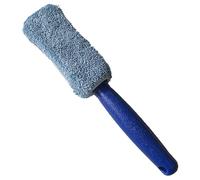 Homeponnew Spazzola per la pulizia delle ruote per auto, strumento in microfibra per cerchioni con spugna assorbente, morbida e resistente struttura in ABS+fibra, montaggio (blu)