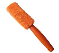 Homeponnew Spazzola per la pulizia delle ruote per auto, strumento in microfibra per cerchioni con spugna assorbente, morbida e resistente struttura in ABS+fibra, montaggio (arancione)