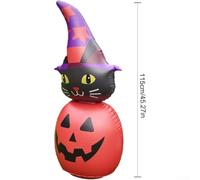 Homeponnew Spooktacular Halloween gonfiabile Glow in the Dark Pumpkin Cat 3.8FT LED Light Yard Garden Decoration