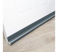 Homeponnew Striscia di tenuta inferiore per porta con schiuma EPE e guscio in PVC, per isolamento termico e rumore del vento, polvere e isolamento termico sotto la porta, 96 cm, grigio