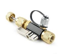 Homeponnew Strumento di rimozione del nucleo della valvola a vuoto nero 1/4 "X 5/16" compatibile con R410A per manutenzione dei sistemi HVAC Costruzione in ottone con porta laterale per vacuometro