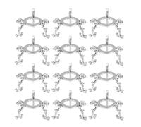 Homeponnew Supporti per sfere di cristallo vintage argento per sfere da 40-80 mm, confezione da 12 basi triangolari in metallo per decorazioni domestiche e oggetti da collezione, argento