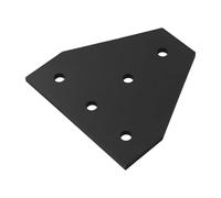 Homeponnew Supporto angolare in alluminio a 5 fori per profili in alluminio 3030 4040 2020, striscia di collegamento nero/argento per telai fai da te, banchi da lavoro, scaffalature