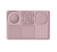 Homeponnew Tappetino per leccare animali domestici con ventosa antiscivolo per cani e gatti, facile da pulire in silicone (rosa)