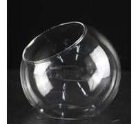 Homeponnew Terrario in vetro borosilicato trasparente, per piante grasse e piante da appartamento, design a bocca aperta, 8/10/12 cm, contenitore rotondo (C)