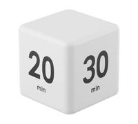 Homeponnew Timer a cubo con sensore di gravità con preset da 15-20-30-60 minuti, volume a 2 livelli, display per cucinare, studiare, lavorare e giocare, bianco (bianco)