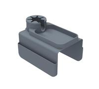 Homeponnew Vassoio antiscivolo in silicone con tasche per bevande e telecomandi, 29,5 x 48 cm, grigio