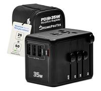 HOMEPROTEK Adattatore Universale da Viaggio 35W - Adattatore Presa per UK EU US Canada Australia Cina Giappone 200 Paesi, con 3 Porte USB-A e 2 USB-C Ultra-Veloce, Accessori Utili