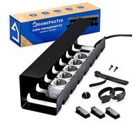 HOMEPROTEK Canalina Passacavi - Vassoio per la gestione e nascondi cavi - Holder for Cable Management - Set Completo - 1 Portacavi sotto scrivania nero