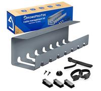 HOMEPROTEK Canalina Passacavi - Vassoio per la gestione e nascondi cavi - Holder for Cable Management - Set Completo - 1 Portacavi sotto scrivania grigio