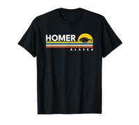 Homer Alaska Vintage Retro Souvenirs Halibut Fishing Maglietta