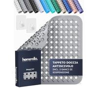 homerella® Tappeto doccia antiscivolo 53x53cm [INCL. Ganci] - Tappetino doccia antiscivolo sensibile alla pelle - Tappeto per doccia antiscivolo rettangolare - Tappetini antiscivolo per doccia