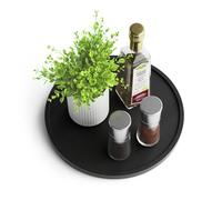 Homeryas Bambù Organizer Girevole, Portaspezie Girevole, Per Cucina Vassoi Girevoli Vassoio Girevole Portaoggetti Girevole Portaspezie Vassoio Portaoggetti Per Spezie, Frutta, Snack - 25cm - Nero