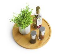 Homeryas Bambù Organizer Girevole, Portaspezie Girevole, Per Cucina Vassoi Girevoli Vassoio Girevole Portaoggetti Girevole Portaspezie Vassoio Portaoggetti Per Spezie, Frutta, Snack - 25cm - Bambù