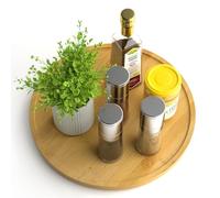 Homeryas Bambù Organizer Girevole, Portaspezie Girevole, Per Cucina Vassoi Girevoli Vassoio Girevole Portaoggetti Girevole Portaspezie Vassoio Portaoggetti Per Spezie, Frutta, Snack - 30cm - Bambù