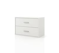 HOMES: Inside + Out Apexa, 2 contenitori impilabili in legno, piccola dispensa per alimenti, Cajonera De Madera, cassetto sotto il letto, decorazione per camera da letto, ufficio, cucina, bianco