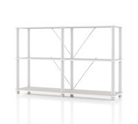 HOMES: Inside + Out Apexa - Scaffale moderno a 3 ripiani, extra largo, da collezione, facile da montare, organizer per la casa, per soggiorno, camera da letto, ufficio, grigio talpa