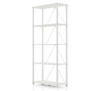 HOMES: Inside + Out Apexa - Scaffale moderno a 5 ripiani, da collezione, facile da montare, organizer per la casa, per soggiorno, camera da letto, ufficio, garage, colore bianco