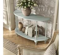 HOMES: Inside + Out Isalyn - Consolle decorativa moderna a mezza luna con gambe tornite, mobili in legno per soggiorno, corridoio, ingresso, piccoli spazi, verde menta