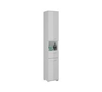 homes&jones Lina bagno, mobile alto, armadio, materiale in legno, bianco lucido, 30 x 182 x 31 cm