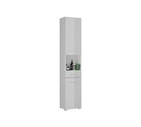 homes&jones Venice bagno, mobile alto, armadio, materiale in legno, bianco lucido, 37 x 190 x 31 cm