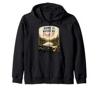 Home's Where We Park It: Camper Camper Felpa con Cappuccio