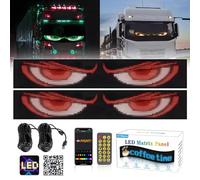 Homesally 2pcs 12x59.5cm,Occhi LED per Camion e Auto, Grande Display Flessibile Programmabile, Fai da Te, Luci a LED Dinamiche e Colorate a Forma di Occhio