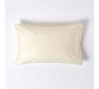 Homescapes 1000 Thread Count (Non-Twisted Yarn) Ultrasoft - Plain Cream Pillow Case - Housewife - 100% Egyptian Cotton Percale - Anti Dust Mite by Homescapes