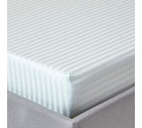 Homescapes - 330 Thread Count - (no - filato ritorto) Ultrasoft - Blu (Con Satin Stripe) Coprimaterasso - Super King Size - 100% cotone egiziano Percalle - Anti Acaro della polvere